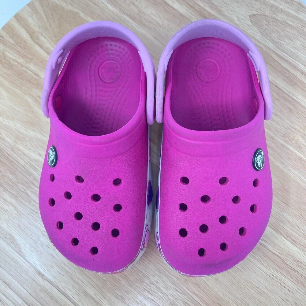 Crocs Disney Minnie Mouse Crocband Clog Kids Size 11 Pink (No Light Up)